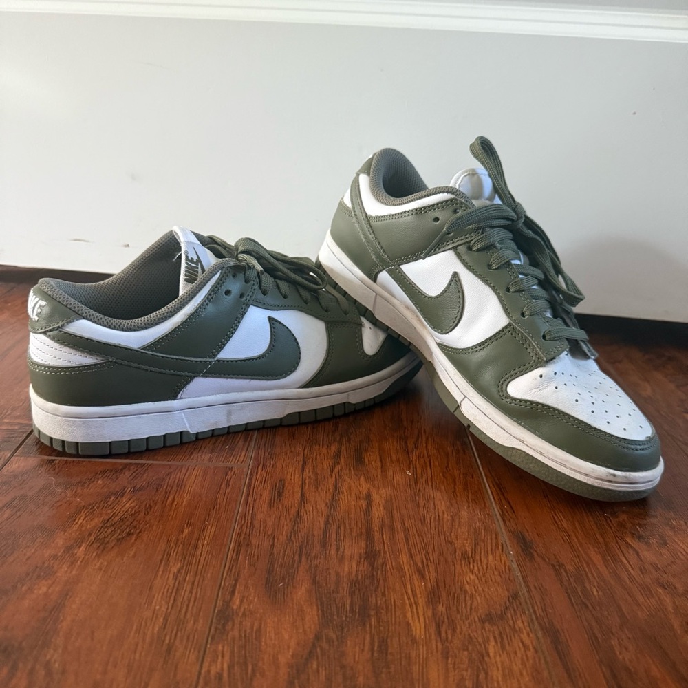 Nike Dunk Low Olive Green and White Sneakers